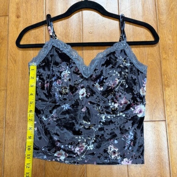 Self Esteem Womens Babydoll Velvet Burnout Whimsigoth Tank Top Size M Lace Trim - Picture 6 of 8